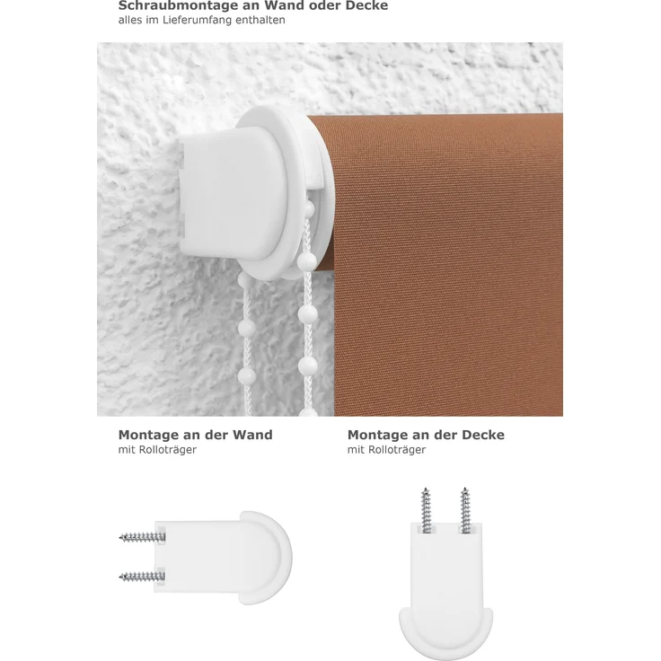Lysel Outlet - Basisrollo Tageslicht Kastanienbraun, (B x H) 82.50cm x 175cm in braun/kastanienbraun – Bild 3