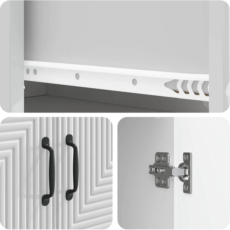 vidaXL Schrankset 2 pcs Hochglanz Weiß 66 x 34,5 x 89,5 cm 3416668 – Bild 7