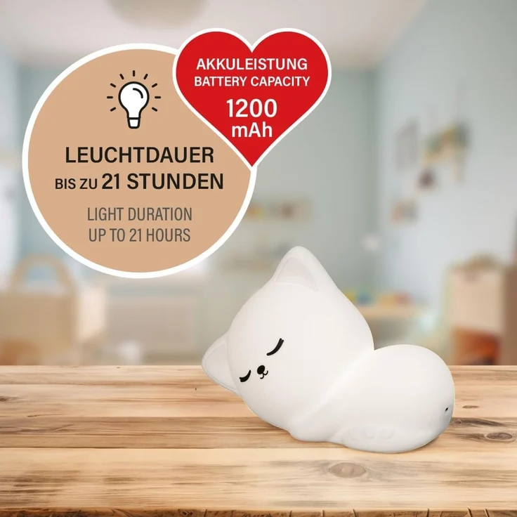 easy! BY FHL LED Tischleuchte Mia - Children Nachtleuchte, Dimmfunktion, Farbwechsel, USB-Ladefunktion, LED fest integriert, Warmweiß, lange Leuchtdauer – Bild 6
