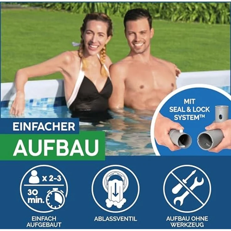 Bestway Power Steel Oberirdischer Pool Oval 305x200x84 cm 92857 – Bild 7