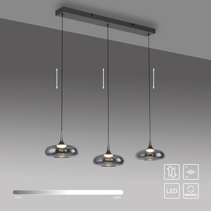 SCHÖNER WOHNEN-Kollektion LED Pendelleuchte POSH, Dimmfunktion, LED fest integriert, Warmweiß, SCHÖNER WOHNEN Kollektion, SimplyDim, Memoryfunktion, Comfort-Lift – Bild 3