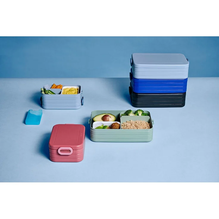 Mepal | Take a Break Duo Pack | Brotdose To Go | Lunchboxen für 2 bis 4 Sandwiches oder 4 bis 8 Brotscheiben | ideal für Meal Prep | Essenbox mit Unterteilung | Cool Grey – Bild 5