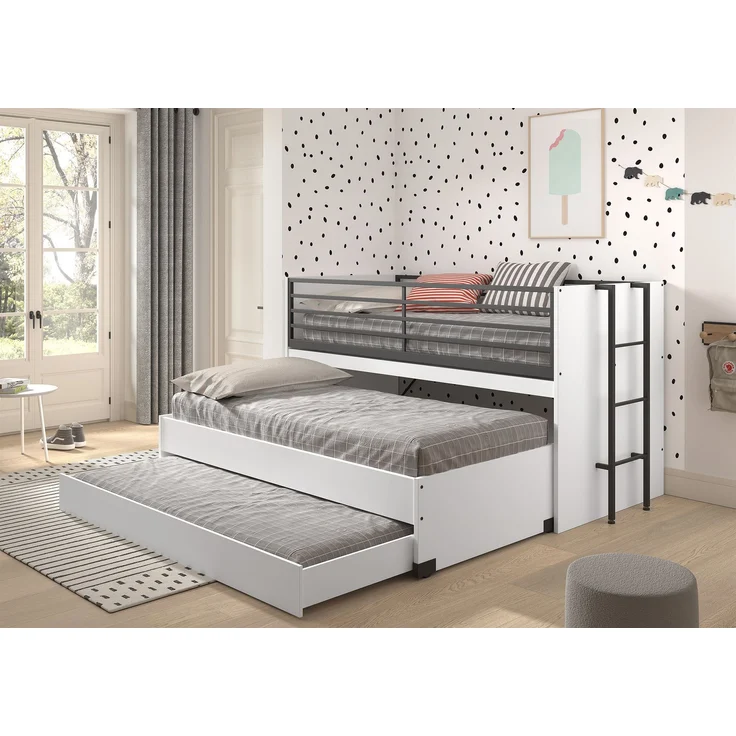 Hochbett Kary 219x98x117 Kinderbett Holzwerkstoff Weiß – Bild 10
