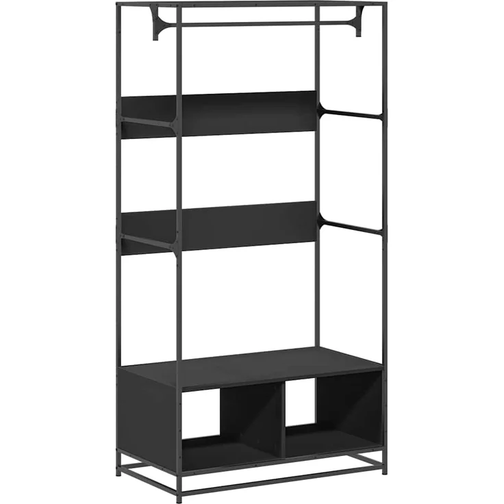 vidaXL Kleiderständer Schwarz 90x50x180 cm Holzwerkstoff 849294 – Bild 1