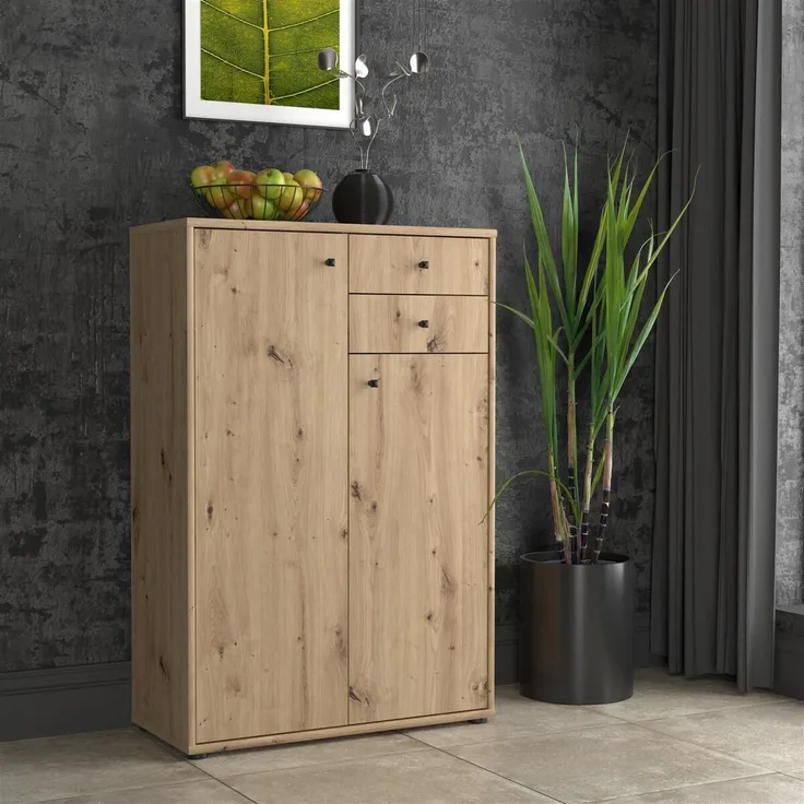 Kommode >Tembi< in Artisan Eiche - 73,7x111,1x34,8cm (BxHxT)