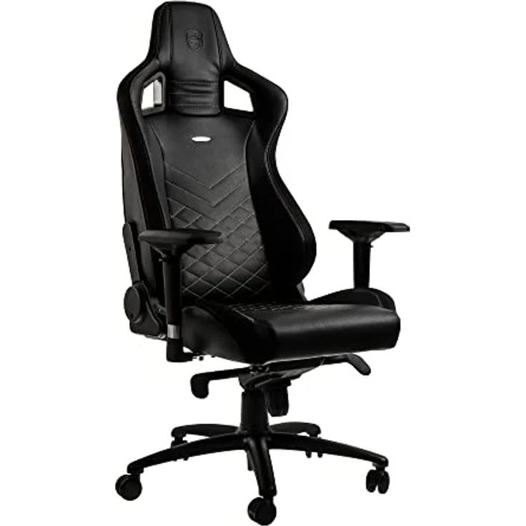 noblechairs Epic Gaming Stuhl - Bürostuhl - Schreibtischstuhl - PU-Kunstleder - Inklusive Kissen - Schwarz/Gold – Bild 1