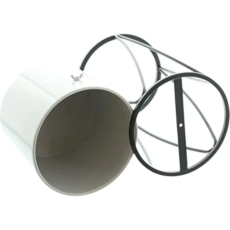 2x Übertopf "Retro" mit Metallgestell, schwarz und Pflanztopf in creme, Pflanzgefäß, Blumentopf, Pflanzkübel, Blumentopfständer – Bild 5