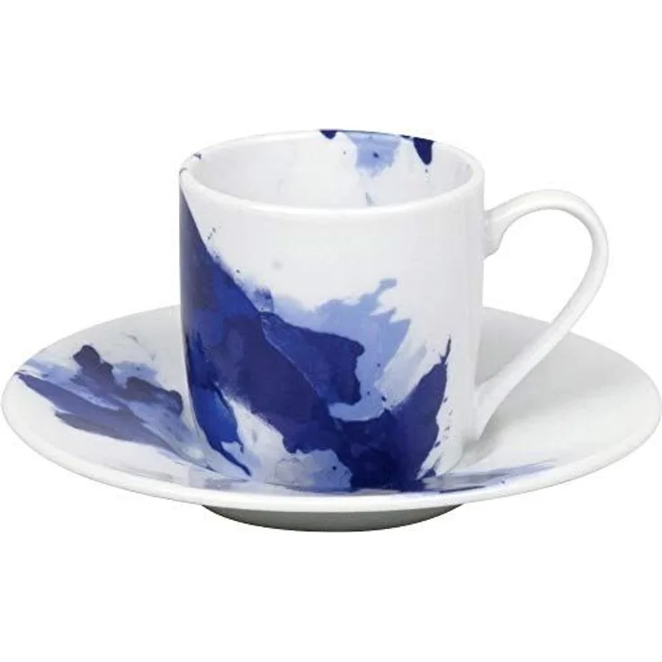 Könitz Seeing Blue Espresso Set, 2-tlg, Espresso Tasse, Becher, Untertasse, Porzellan, Blau, 85 ml, 11 5 053 2252