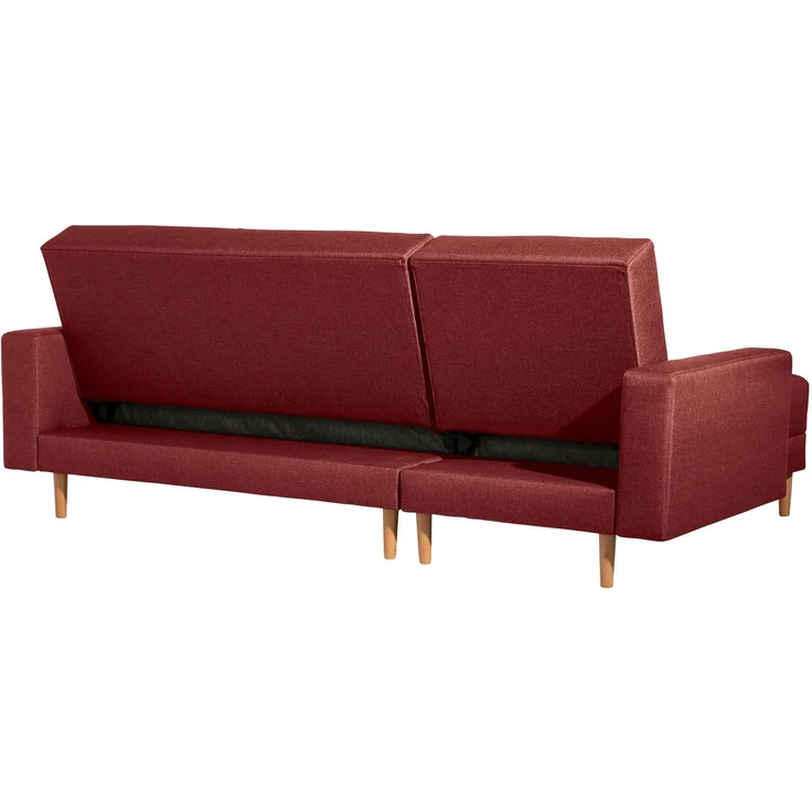 Funktionssofa mit Hocker Kattie Flachgewebe rot – Bild 9