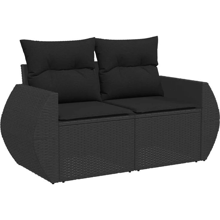 vidaXL Sofa Set 8 stk. Schwarz Polyrattan und Stahl 3448422 – Bild 3