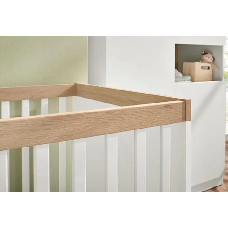 Pinolino 'Linje' Kinderbett, MDF weiß / braun, 144 x 75 x 88 cm – Bild 2