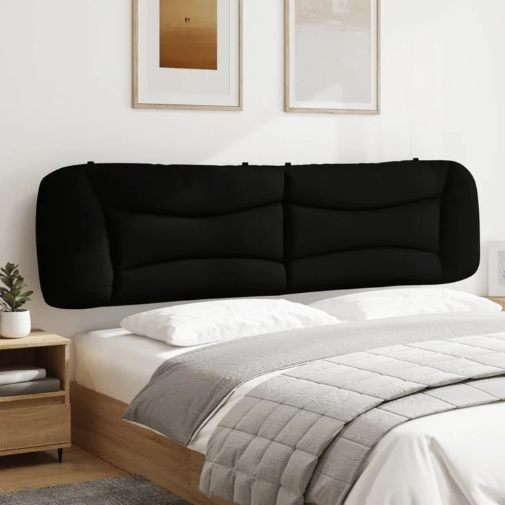 vidaXL Kopfteil-Kissen Schwarz 200 cm Stoff – Bild 7