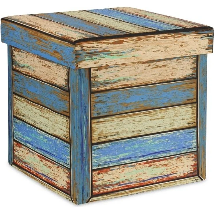Vintage Sitzhocker mit Stauraum – Bild 9
