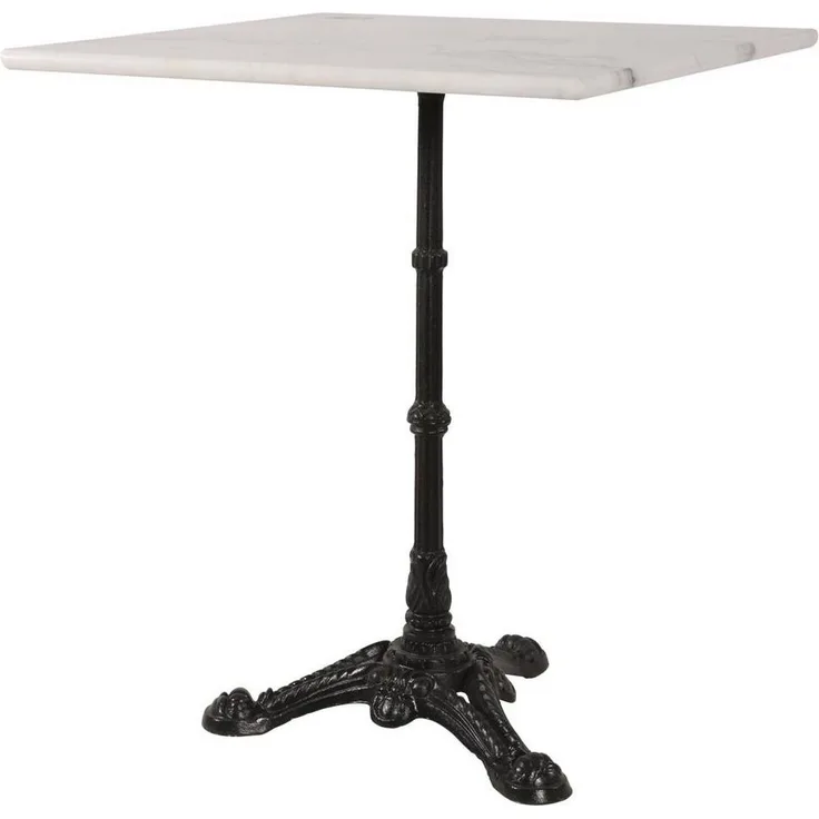 Lesli Living Bistrotisch Gartentisch Bistrotisch Marmortisch Cafetisch 60x60x73cm, Marmor