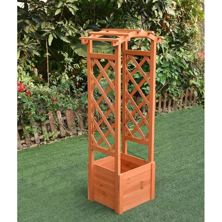 Rankhilfe Pflanzkasten Rosenbogen Pergola Spalier Garten Holz Rankgitter Bogen – Bild 6
