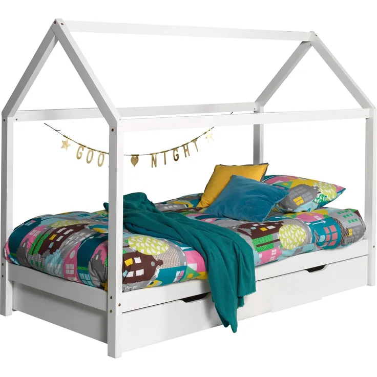 Vipack 'Dallas 2' Hausbett 90x200 cm inkl. Bettschublade, weiß