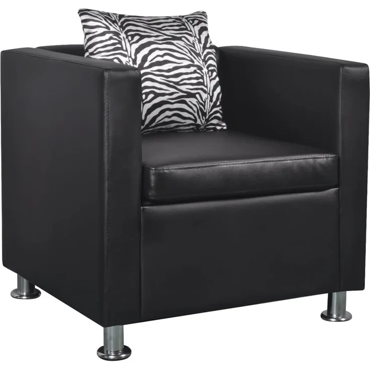 vidaXL Sessel Schwarz Kunstleder [242210]