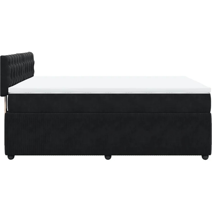 vidaXL Boxspringbett mit Matratze Schwarz 160x200 cm Samt 3287790 – Bild 9
