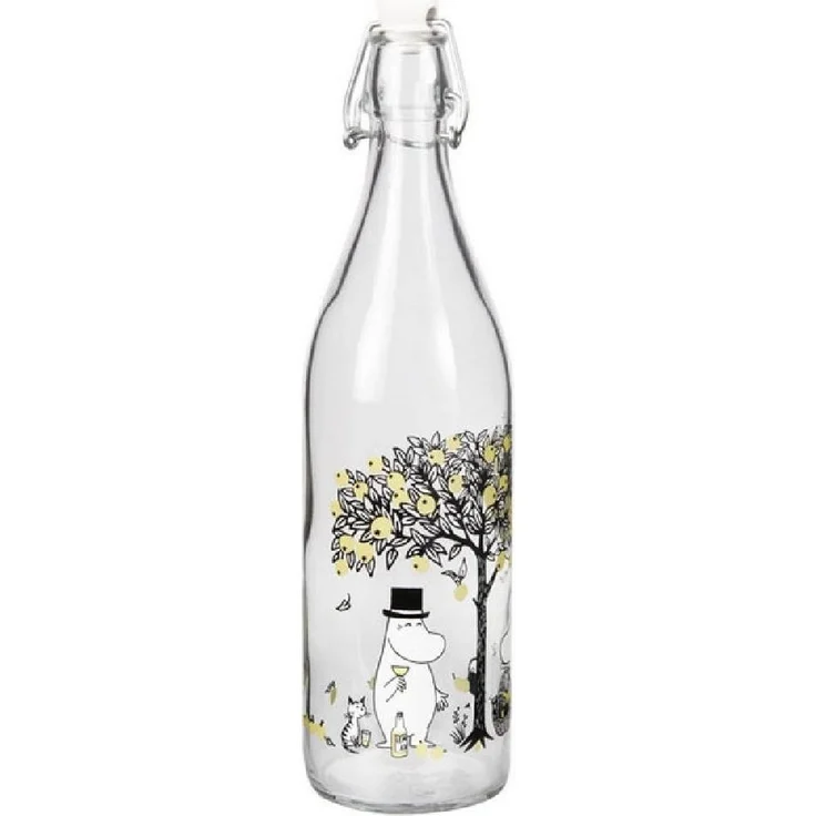 Muurla Kindergeschirr-Set Glasflasche Mumins Moomin Apples (1,0 L) – Bild 2