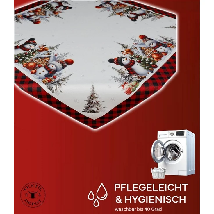 texpot Tischdecke Tischläufer Druck Schneemänner Tischtuch (1-tlg) – Bild 4