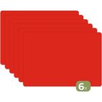 MuchoWow Platzset Rot - Farbe - Einfarbig, (6-St), Platzsets, Tischset, Abwaschbar, Tischsets, Platzdeckchen