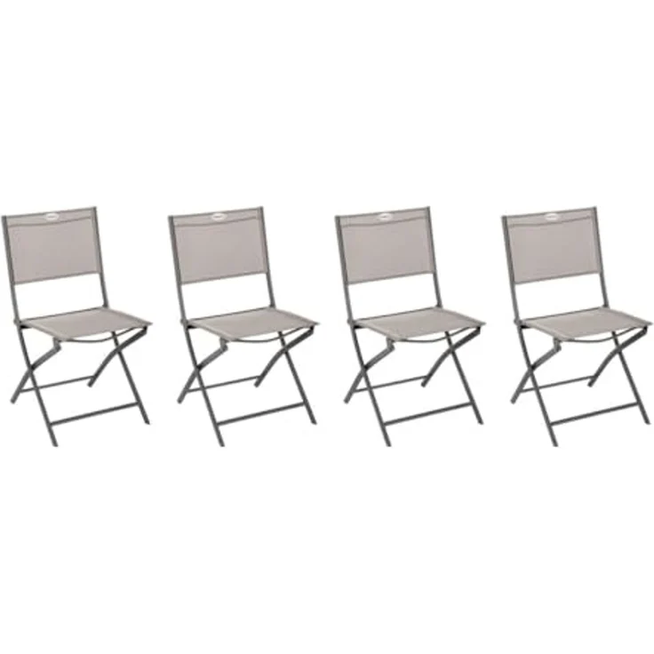 Hespéride - 4er-Set klappbare Gartenstühle Modula in Haselnussbraun und Tonka - Haselnuss/Tonka – Bild 1