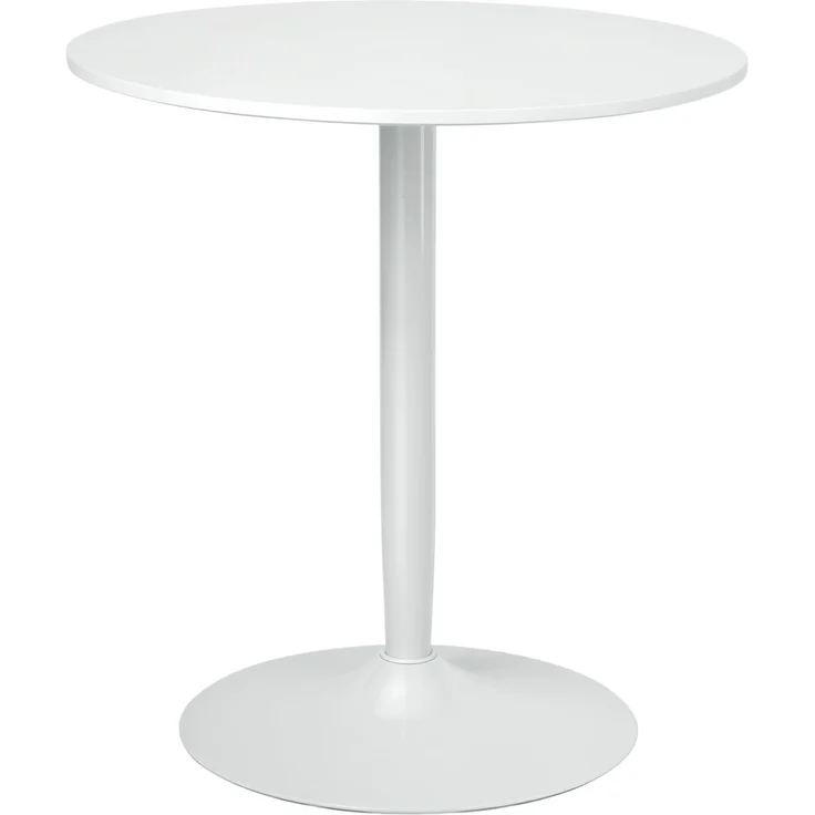 HOMCOM Esstisch Moderner Küchentisch mit Stahlfuß (Küchentisch, 1-St, Esszimmertisch), für Wohnzimmer, Ø70 x 75 cm, Weiß – Bild 1