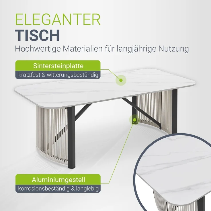 Juskys Premium Outdoor Lounge Curacao - Modernes Gartenmöbel Set, wasserabweisendes Olefin, wetterfest - Möbel für Garten & Terrasse, Gartenlounge – Bild 6