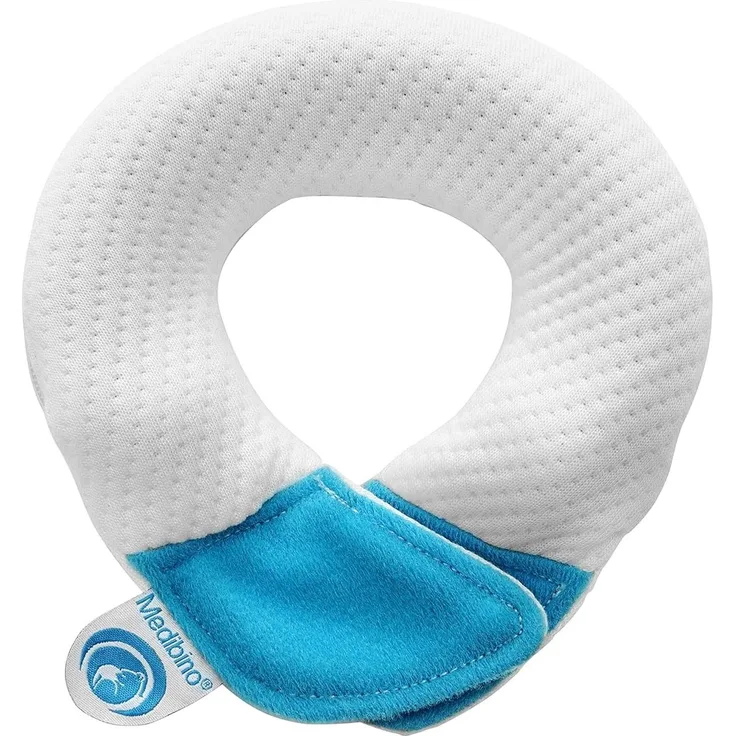 Medibino® | Medizinisch patentiertes Babykissen gegen Plattkopf, Kopfverformungen und Flachkopf | Blau