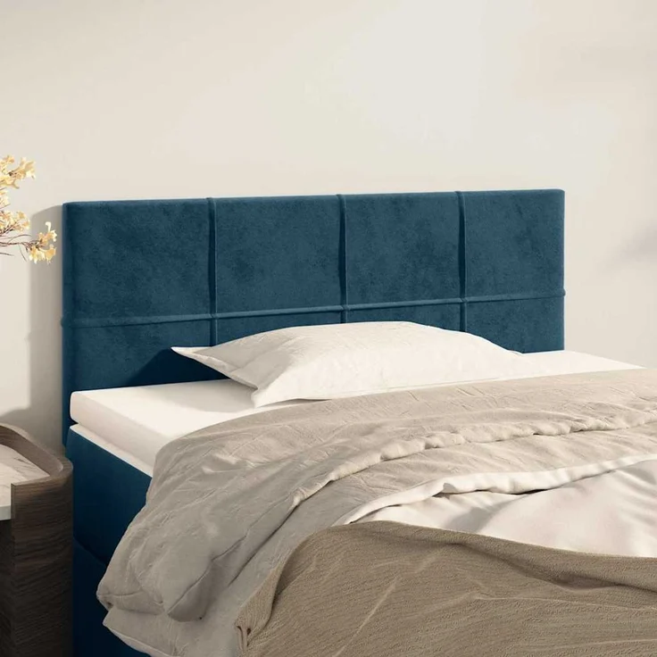 vidaXL Kopfteil Dunkelblau 100x5x78/88 cm Samt Blau (Art-Nr 346044) – Bild 1