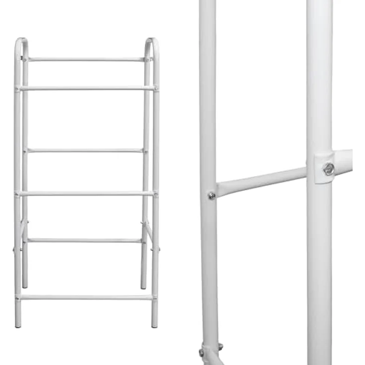 Spetebo Kastenständer 3er Metall Getränkekisten Ständer weiß 116 x 50 cm, Set 10-tlg, für 3 Getränkekisten oder Universalboxen in ca. 45 cm x 35 cm x 27 cm – Bild 6