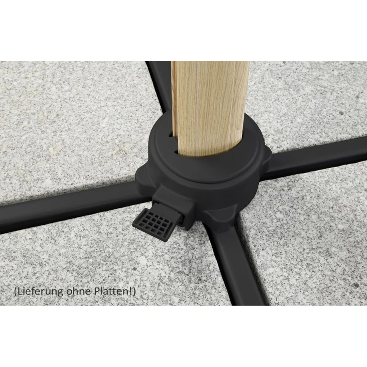Schneider Schirme Ampelschirm, Rhodos Woody, Anthrazit / Holz, 3x3 m – Bild 8