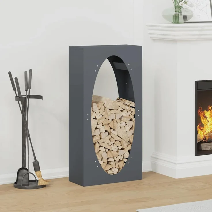 vidaXL Brennholzregal Anthrazit 50x23x100 cm Kaltgewalzter Stahl 864183 – Bild 1