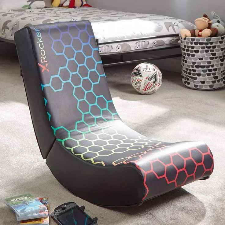X Rocker Neo Hex Floor Rocker Gaming-Bodensessel für Kinder & Jugendliche - schwarz/neon – Bild 2