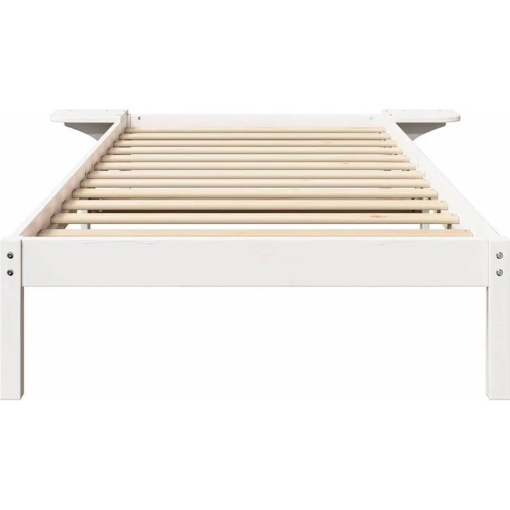 vidaXL Bettrahmen Weiß 100 x 200 cm Massives Kiefernholz 873203 – Bild 5