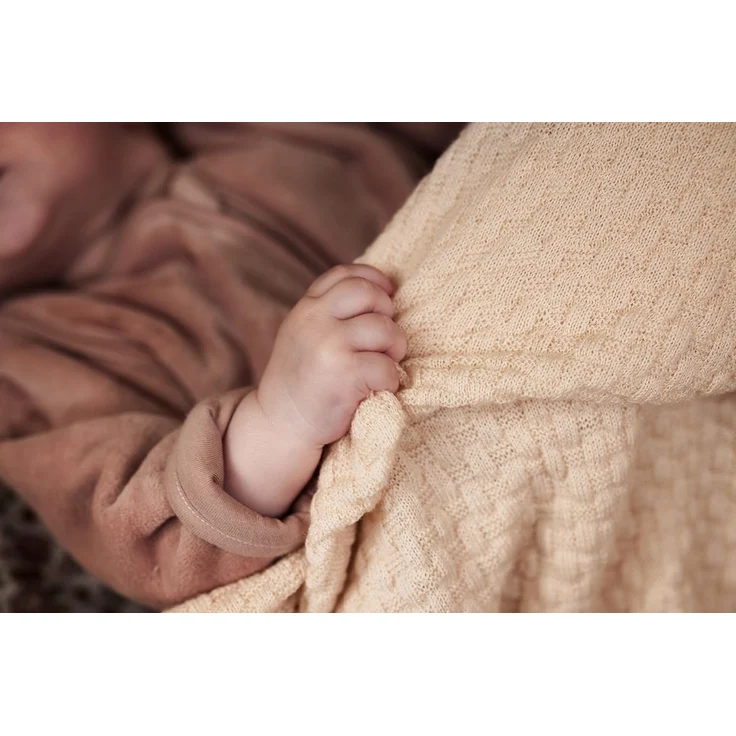Jollein 516-522-67080 Kinderdecke Strick Merinowolle Oatmeal beige (100x150 cm) – Bild 7