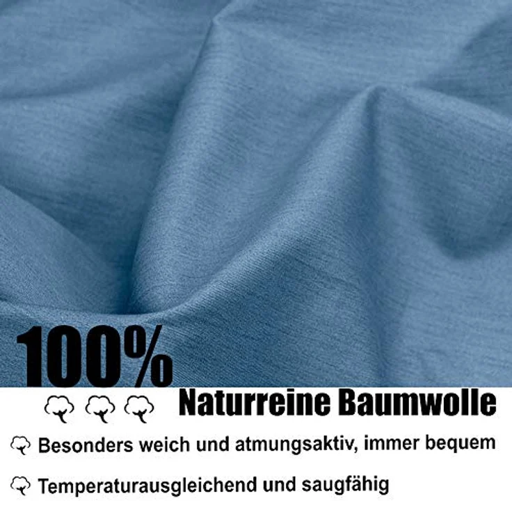 KEAYOO Kinderbettwäsche YZTX, Baumwolle, 2 teilig, Astronaut und Rakete Muster 100% Baumwolle für Kinder – Bild 4