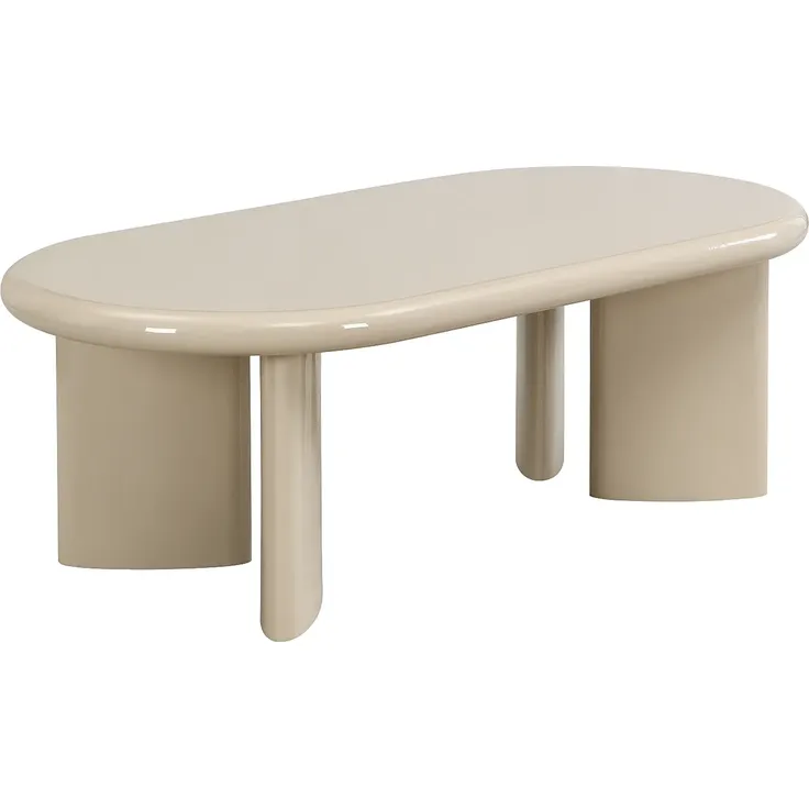 Vente-unique - TABEMI Couchtisch Holz, Platte Beige - B 60 cm x H 40 cm x L 120 cm – Bild 3