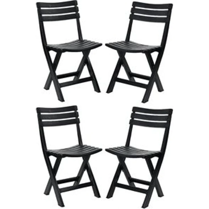 Progarden Klappstuhl Balkonstuhl Gartenstuhl Campingstuhl Stuhl 78x44x42cm Anthrazit (Set, 4 St), UV-Beständig, Robust, Wetterfest, Made in Italy, Hochwertig – Bild 5