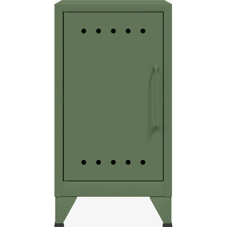 Bisley Fern Mini Ablageschrank, linksseitig öffnend, mit einem festen Fachboden, aus hochwertigem, nachhaltigem Stahl hergestellt, 16 mm große Design Lüftungslöcher auf allen Türen, moderner und industrieller Flair, mit integrierten Füßen, H 725 x B 38... – Bild 1