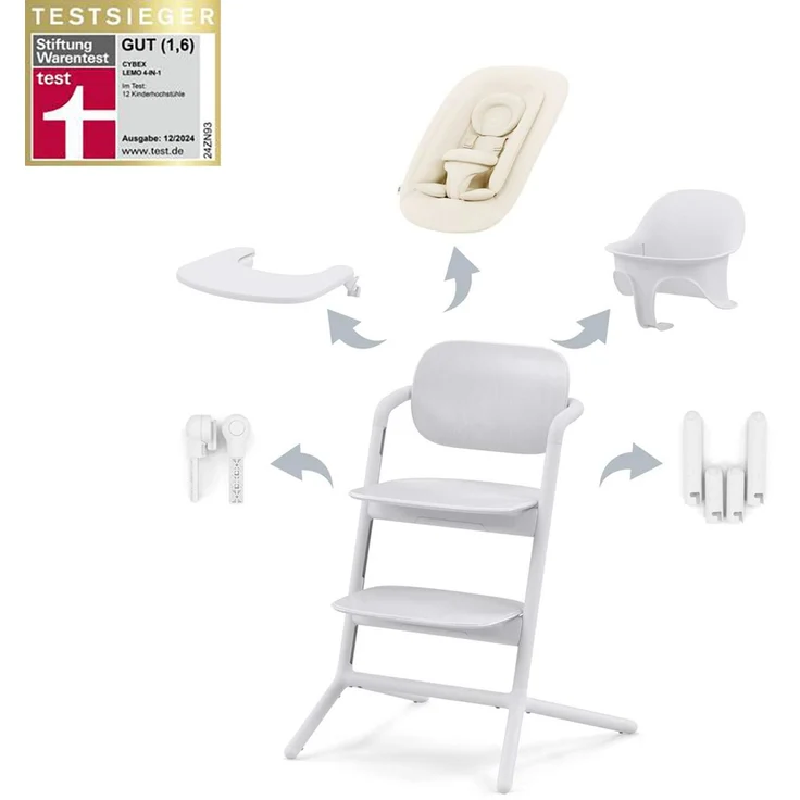Cybex Lemo 4-in-1 Kinderstuhl All White Weiß – Bild 1