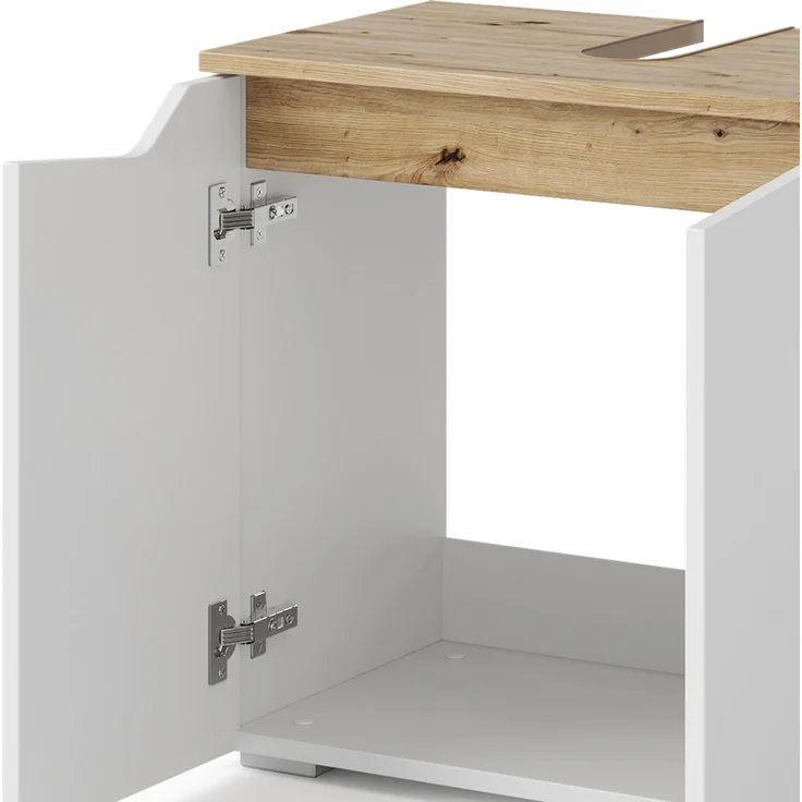 Waschbeckenunterschrank Marelle Weiß/Artisan 60 x 57.5 cm mit 2 Türen Vicco – Bild 6
