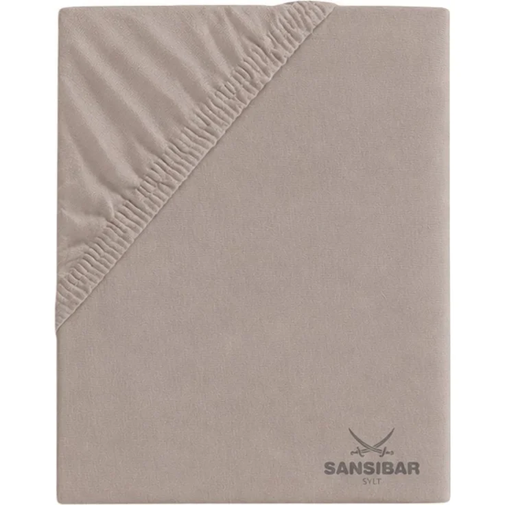 Sansibar Sylt Spannbettlaken Spannbettlaken "Sansibar Jersey Bettlaken“ Premium Qualität, Gummizug: rundum, mit hochwertigem Sansibar Logo-Druck, Fähnchen am Steg, Rundumgummizug – Bild 2