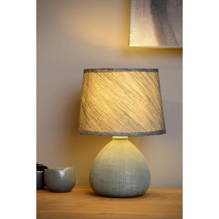 LUCIDE RAMZI - Tischlampe - Ø 18 cm - 1xE14 - Grau – Bild 5