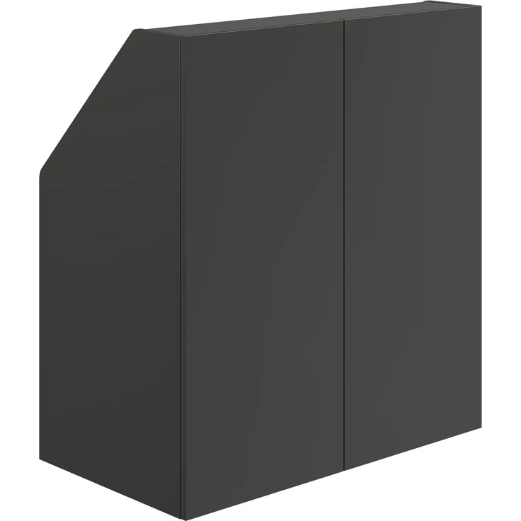 Bellamio 'Aland' Dachschrägenregal mit Türen, schwarz, 100x52x90 cm, mit Push-to-open, Schrank für Dachschräge mit 3 Fächern