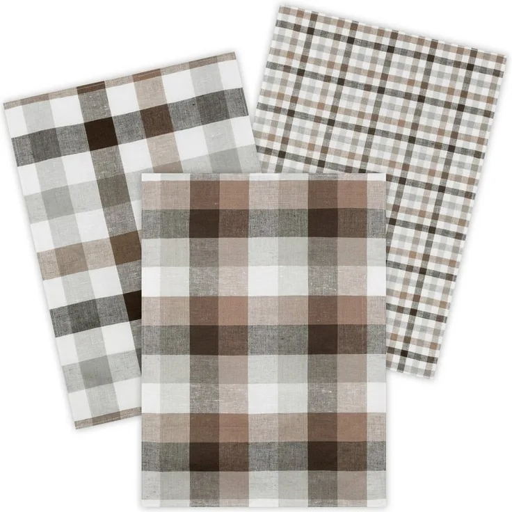 Kracht Geschirrtuch Landhaus, (Set, 3-tlg, Set), 3er Pack Geschirrtücher (3 Stück), ca. 50x70 cm, Halbleinen