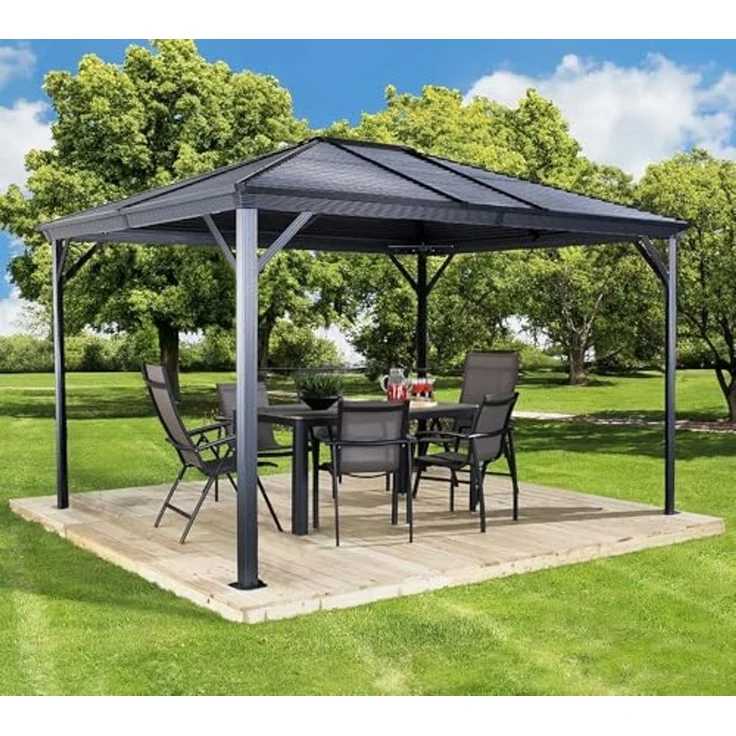Sojag 'Ventura 1014' Pavillon, Aluminium Basaltgrau, 296 x 423 x 261 cm – Bild 3