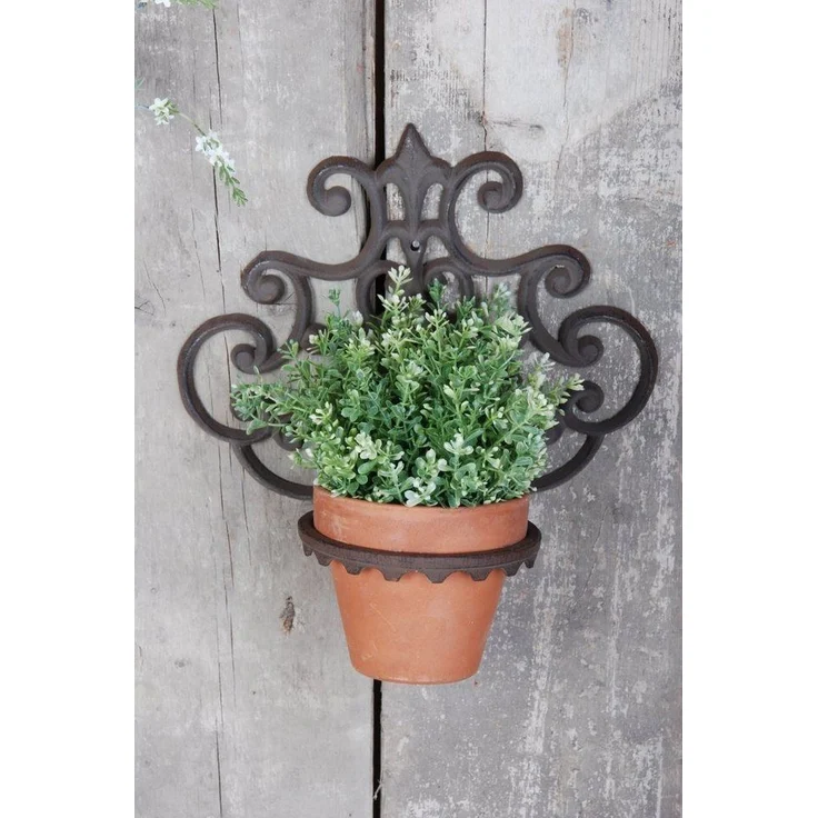 Blumentopfhalter Gusseisen Antik-Braun Pflanzenhalter Wandtopfhalter – Bild 2