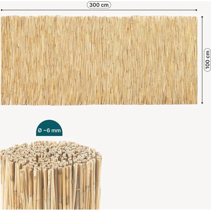 Schilfzaun Abbateggio 100x300 cm [casa. pro] – Bild 3