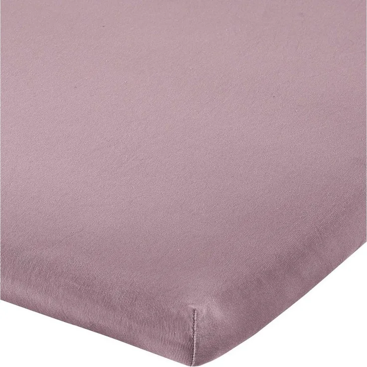 Erwin Müller 'Freising' Spannbettlaken, Gummizug: Rundumgummi, 1 Stück, Elasthan-Jersey-Stretch Uni, Mauve, Topper-Spannbettlaken - 90x190 cm - 100x220 cm